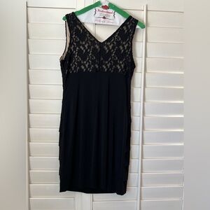 Enfocus Studio Black Lace Overlay Dress